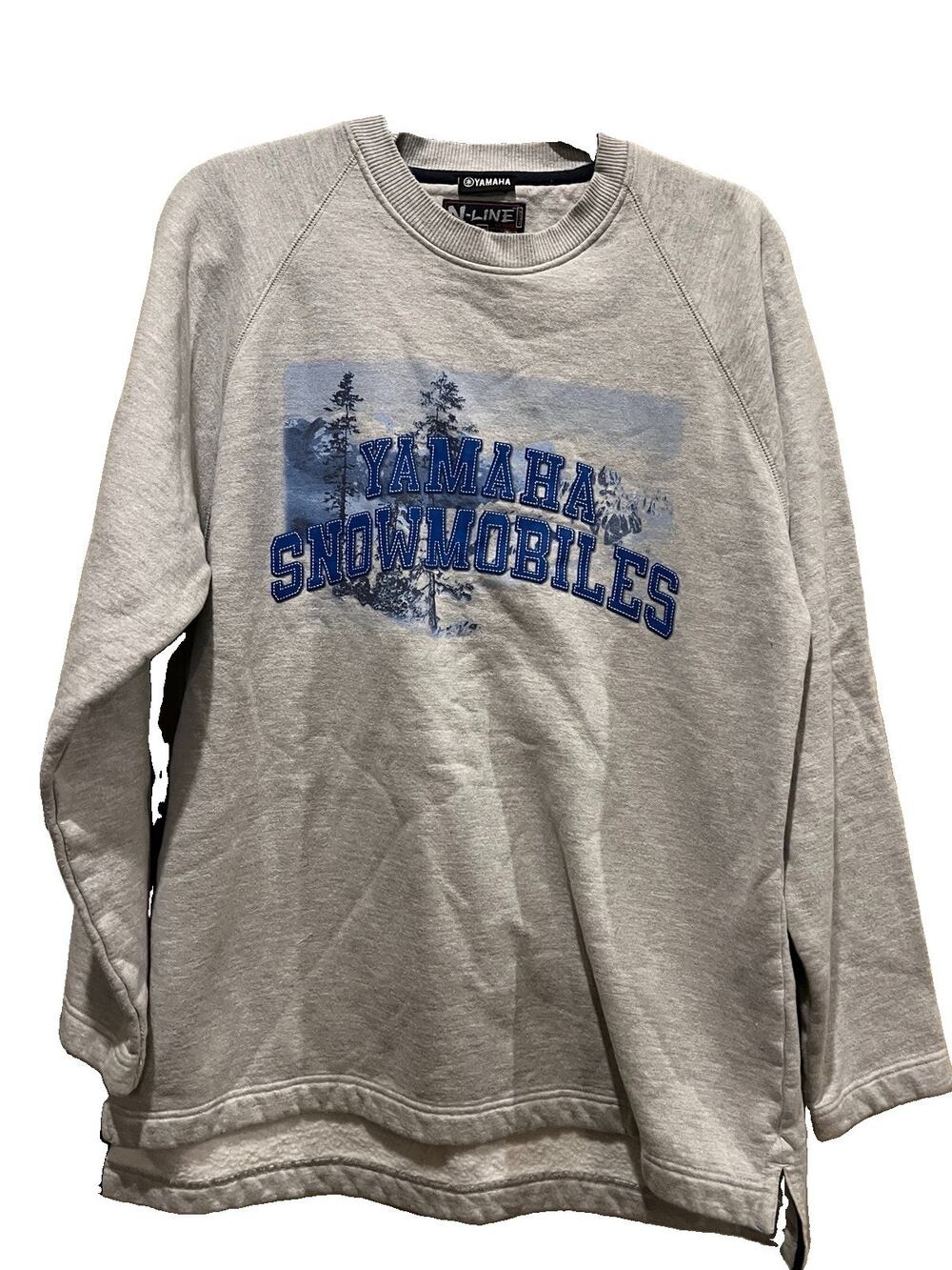 ⁠Vintage 90s Yamaha Snowmobiles Sweatshirt M Grey Y2K Gorpcore Streetwear Racing